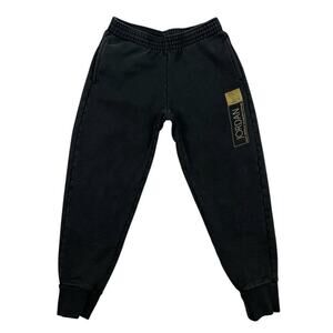 OVO x Jordan Mens Joggers L Black Octobers Very Own Gold Owl Logo Sweatpants